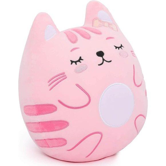 Kids 12 Inch Pink Cat Plush Toy - Picture 1 of 7